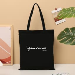 Túi tote, Túi vải bố canvas cotton in tên và thành phố theo yêu cầu đeo vai thời trang hàn quốc đựng vừa A4 - yc196 3