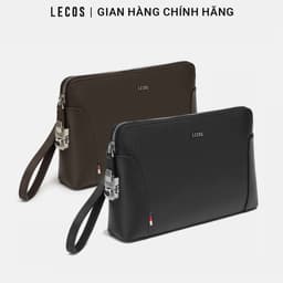 Ví Cầm Tay Nam LECOS LC12 Ví Clutch Nam Cầm Tay Da Bò Thật 2 Ngăn Khóa Kéo Đựng Điện Thoại 1