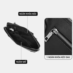 Ví Cầm Tay Nam LECOS LC12 Ví Clutch Nam Cầm Tay Da Bò Thật 2 Ngăn Khóa Kéo Đựng Điện Thoại 7