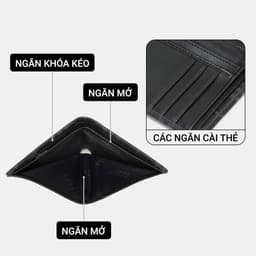 Ví Nam Đứng LECOS LV6 Dáng Đứng Da Bò Thật May Kép Bền Bỉ Chống Gãy Nếp 6