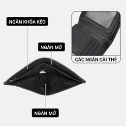[4-25/9 TẶNG QUÀ TRUNG THU 599K] Ví Nam Đứng LECOS LV9 Da Bò Thật Nhiều Ngăn Thẻ Nhỏ Gọn Bỏ Túi 7