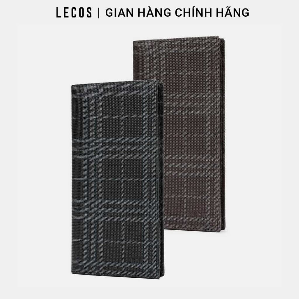 Ví Nam Đứng LECOS LV8 Dáng Đứng Da Thật May Kép Bền Bỉ Chống Gãy Nếp