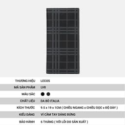 Ví Nam Đứng LECOS LV8 Dáng Đứng Da Thật May Kép Bền Bỉ Chống Gãy Nếp 3