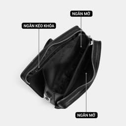 Túi Clutch Nam LECOS LC14 Da Cao Cấp Quai Đeo Cổ Tay Tiện Lợi Dự Tiệc 7