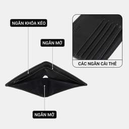 [4-25/9 TẶNG QUÀ TRUNG THU 599K] Ví Da Nam LECOS LV3 Da Thật Nhiều Ngăn Thẻ Nhỏ Gọn Bỏ Túi 7