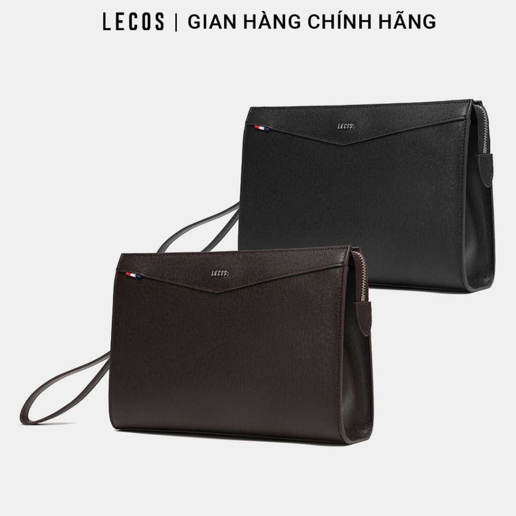 Túi clutch nam LECOS LC4 da bò thật cao cấp cầm tay đựng điện thoại ví tiền thời trang