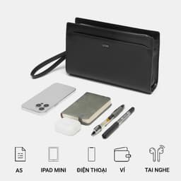 [4-25/9 TẶNG QUÀ TRUNG THU 599K] Ví Cầm Tay Nam LECOS LC5 Da Thật Da Bò Thật Nhiều Ngăn Để Tiền Thẻ Lịch Lãm 8