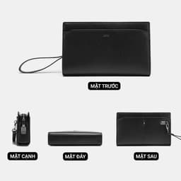 [4-25/9 TẶNG QUÀ TRUNG THU 599K] Ví Cầm Tay Nam LECOS LC5 Da Thật Da Bò Thật Nhiều Ngăn Để Tiền Thẻ Lịch Lãm 6