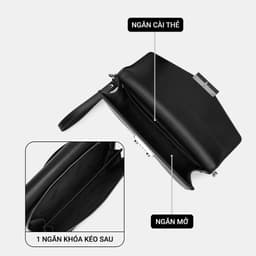 Túi Clutch Nam LECOS LC8 Da Cao Cấp Phom Cứng Cáp May Tay Tỉ Mỉ 7