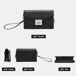 Túi Clutch Nam LECOS LC8 Da Cao Cấp Phom Cứng Cáp May Tay Tỉ Mỉ 6