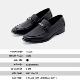 [4-25/9 TẶNG QUÀ TRUNG THU 599K] Giày Tây Nam LECOS LG10 Da Bò Thật Đế Cao 3 Cm Mũi Nhọn Sang Trọng 4
