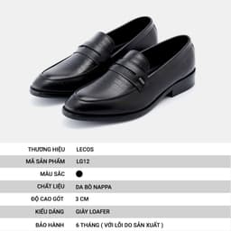 [4-25/9 TẶNG QUÀ TRUNG THU 599K] Giày Tây Nam LECOS LG12 Da Bò Thật Giữ Form Không Nhăn Gãy Da 5