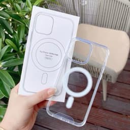 Ốp điện thoại trong suốt hỗ trợ sạc từ tính cho iphone/xsmax/11/12/13/14/15/16/17/pro/plus/promax 1