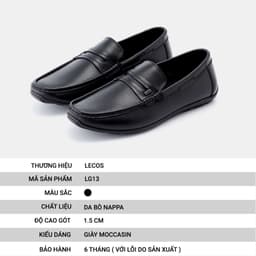 [4-25/9 TẶNG QUÀ TRUNG THU 599K] Giày Lười Nam LECOS LG13 Da Bò Thật Phong Cách Quý Ông Thanh Lịch 5