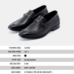 [4-25/9 TẶNG QUÀ TRUNG THU 599K] Giày Tây Nam LECOS LG11 Da Bò Thật Đế Cao 3 Cm Mũi Nhọn Sang Trọng 5