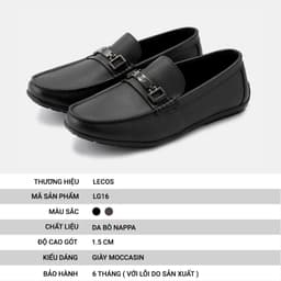 [4-25/9 TẶNG QUÀ TRUNG THU 599K] Giày Moccasin Nam LECOS LG16 Da Bò Thật Lót Thoáng Khí Khử Mùi Tốt 4