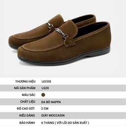 Giày Moccasin Nam LECOS LG20 Giày Lười Moccasin Nam Da Thật Chỉ Viền Đế Chống Trượt 5