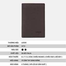 Ví Nam Đứng LECOS LV14 Da Thật Nhiều Ngăn Thẻ Nhỏ Gọn Bỏ Túi 3