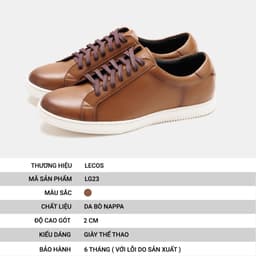Giày Sneaker Nam LECOS LG23 Da Thật May Viền Bền Đẹp Đế Ma Sát 3