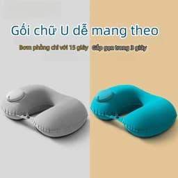 OOKAS Gối Chữ U bơm hơi，gối cổ du lịch tự bơm hơi，bảo vệ cổ gấp gọn tiện lợi 9