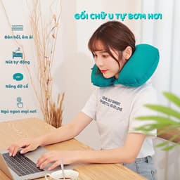 OOKAS Gối Chữ U bơm hơi，gối cổ du lịch tự bơm hơi，bảo vệ cổ gấp gọn tiện lợi 2