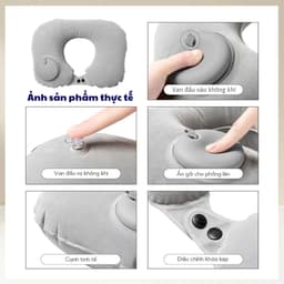 OOKAS Gối Chữ U bơm hơi，gối cổ du lịch tự bơm hơi，bảo vệ cổ gấp gọn tiện lợi 6