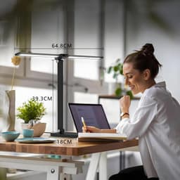 GENUO Đèn bàn bảo vệ mắt cho học sinh LED,thân đèn bằng hợp kim nhôm,có thể gập lại và xoay,chiếu sáng trong 4-6 giờ 6