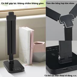 GENUO Đèn bàn bảo vệ mắt cho học sinh LED,thân đèn bằng hợp kim nhôm,có thể gập lại và xoay,chiếu sáng trong 4-6 giờ 7