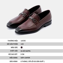 Giày Tây Nam LECOS LG3 Da Thật Đế Cao 3 Cm Mũi Nhọn Sang Trọng 3
