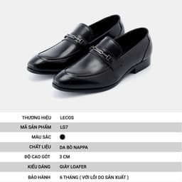 [4-25/9 TẶNG QUÀ TRUNG THU 599K] Giày Tây Nam LECOS LG7 Da Thật Đế Đúc Chống Mòn Gặp Đối Tác 5