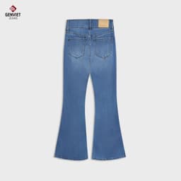 Quần Bò Nữ Ống Loe GENVIET JEANS Vải Denim USA Cao Cấp, Cạp Cao, Dáng Suông Vảy W241.G. 8780 3