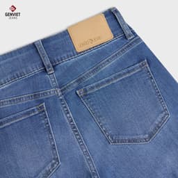Quần Bò Nữ Ống Loe GENVIET JEANS Vải Denim USA Cao Cấp, Cạp Cao, Dáng Suông Vảy W241.G. 8780 8