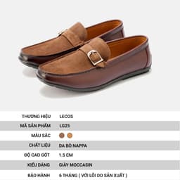 Giày Moccasin Nam LECOS LG25 Giày Lười Moccasin Nam Da Thật Chỉ Viền Đế Chống Trượt 3