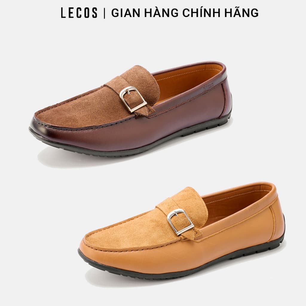 Giày Moccasin Nam LECOS LG25 Giày Lười Moccasin Nam Da Thật Chỉ Viền Đế Chống Trượt
