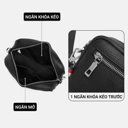 Túi xách nam LECOS LT17 da bò thật cao cấp đeo chéo đeo vai thời trang công sở thanh lịch 7