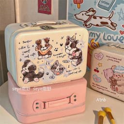 Túi cốp đựng đồ dùng mỹ phẩm hình thú cute có gương tiện lợi 4