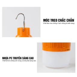 Bóng Đèn LED Tích Điện Công Suất 200W Chống Nước - Đèn LED Có Móc Treo Tiện Lợi (VINALUXURY) 8