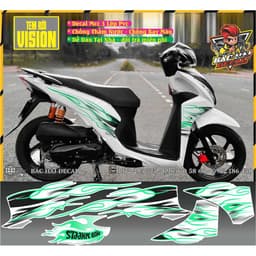 Tem Rời Vision 2014 - 2020 Tem Xe Vision 2015 Tem Chế Vision Mẫu Lửa Hót Phối Đủ Màu 3