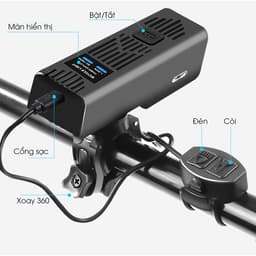 Đèn còi xe đạp thể thao siêu sáng, Đèn pha kết hợp còi vang và cảm biến ánh sáng thông minh DP06 3