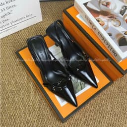 Giày cao gót 7p phối nơ da bóng mềm mũi nhọn hàng cao cấp full hộp ( TT09 ) 3