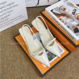Giày cao gót 7p phối nơ da bóng mềm mũi nhọn hàng cao cấp full hộp ( TT09 ) 6