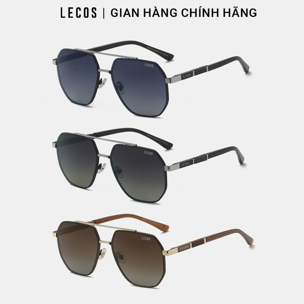 Kính Mắt Vuông Nam LECOS LK20 Gọng Thép Không Gỉ Lái Xe Dạo Phố