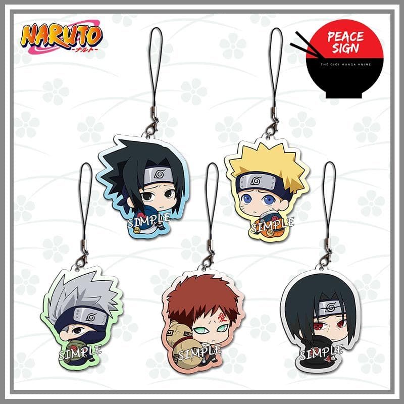 (mua 1 tặng 1) (QUAY ĐẦU) Dây treo điện thoại in hình NARUTO mica acrylic dây móc khóa tiện lợi xinh xắn