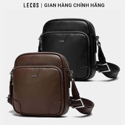 Túi Đeo Chéo Nam LECOS LT4 Da Cao Cấp Quai Dù Êm Ái Năng Động 1