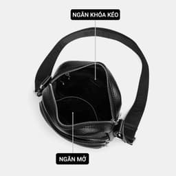 Túi Đeo Chéo Nam LECOS LT4 Da Cao Cấp Quai Dù Êm Ái Năng Động 6