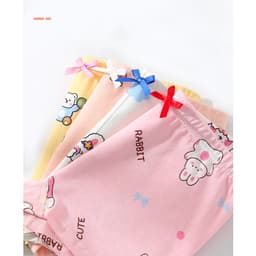 Combo 4 quần chíp đùi cho bé gái họa tiết Khủng Long Nơ dễ thương, quần lót tam giác cotton thoáng mát co giãn Cherikids 6