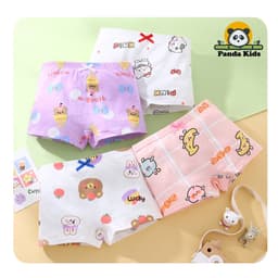 Combo 4 quần chíp đùi cho bé gái họa tiết Khủng Long Nơ dễ thương, quần lót tam giác cotton thoáng mát co giãn Cherikids 2