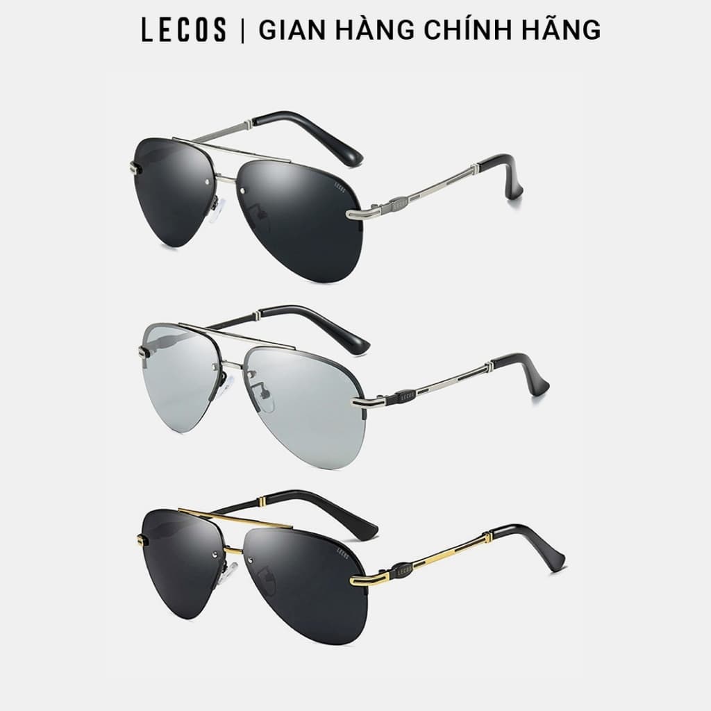 Kính Phi Công Nam LECOS LK36 Gọng Thép Không Gỉ đi Làm Gặp Đối Tác