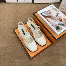 Giày búp bê nữ kiểu dáng slingback ( chân gầy mỏng lùi 1 size ạ ) mũi vuông 4cm hàng cao cấp full hộp ( LT03 ) 2