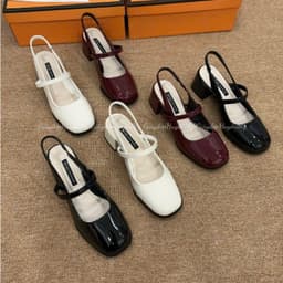 Giày búp bê nữ kiểu dáng slingback ( chân gầy mỏng lùi 1 size ạ ) mũi vuông 4cm hàng cao cấp full hộp ( LT03 ) 5